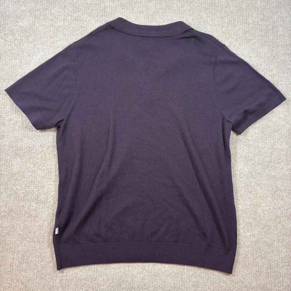 Frank And Oak Mens XL Short Sleeve Merino Wool Polo Shirt Purple 1130360-602 NWT - Picture 5 of 7